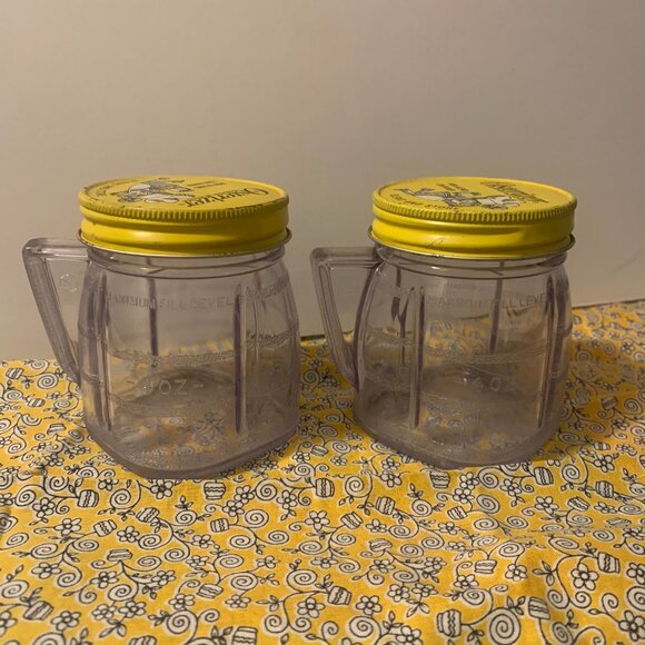 FOOD STORAGE - 2 Vintage Osterizer MINI BLEND jar plastic containers w/ handles - Picture 5 of 14
